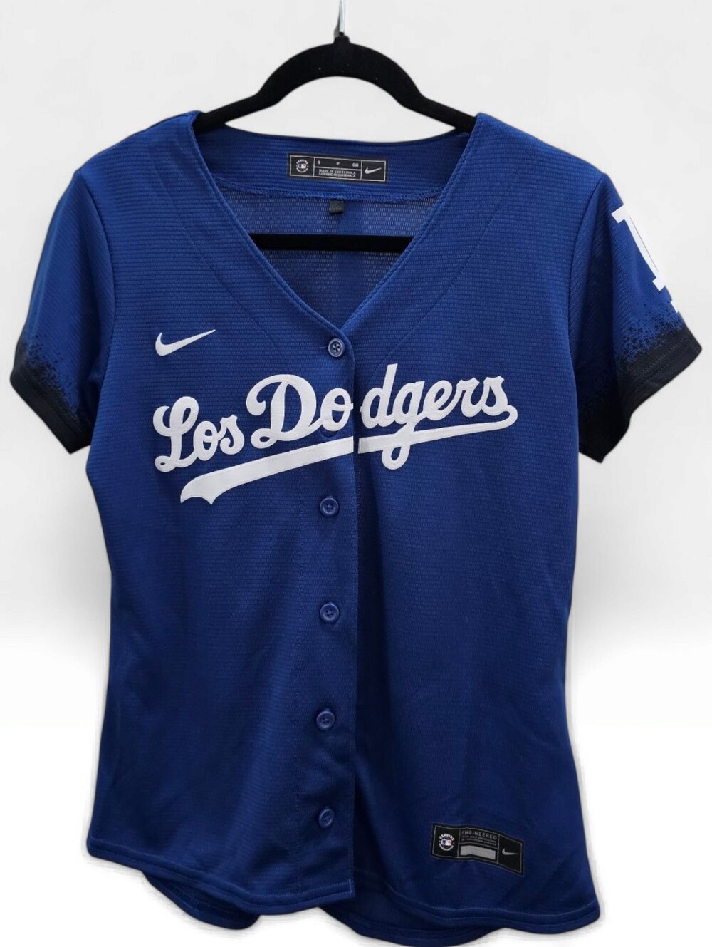 Los Angeles Dodgers City Connect Nike MLB Women Blue Fitted Button Down Jersey S